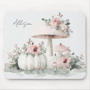 Autumn Pumpkins, Mushrooms and Flowers Mouse Mat