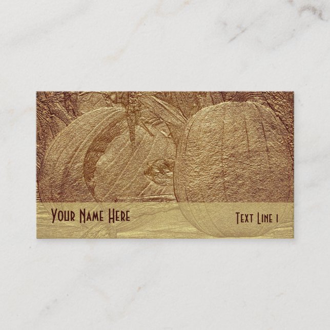Autumn Pumpkins Nature Business Card (Front)
