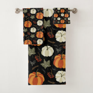 Autumn Pumpkins Pattern Bath Towel Set