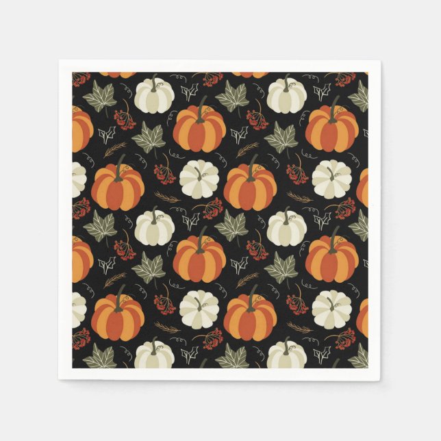 Autumn Pumpkins Pattern Napkin (Front)