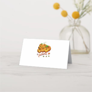 Autumn pumpkins place card