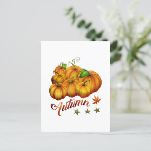 Autumn pumpkins postcard