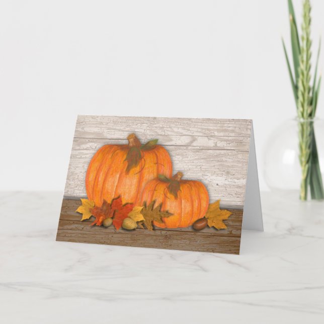 Autumn Pumpkins Thanksgiving Card (Front)