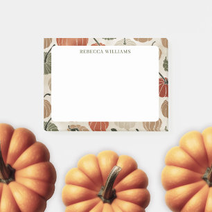 Autumn Pumpkins Thanksgiving Name Template Post-it Notes
