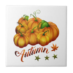 Autumn pumpkins tile