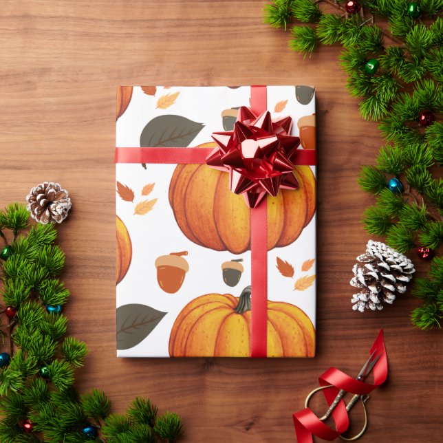Autumn Pumpkins Wrapping Paper (Holiday Gift)