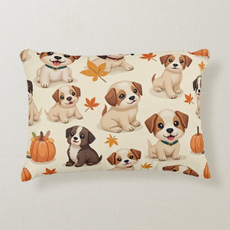 "Autumn Puppies Decorative Pillow" Decorative Cushion