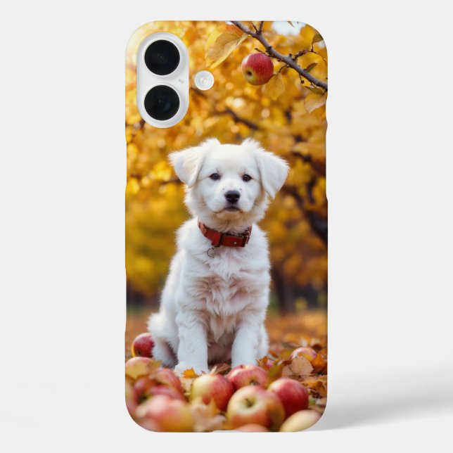  Autumn Puppy Bliss iPhone 16 Case (Back)