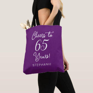 Autumn Purple Cheers to 65 Years 65th Birthday Tote Bag