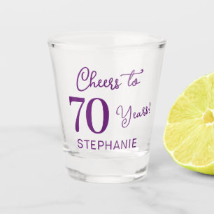 Autumn Purple Cheers to 70 Years 70th Birthday Shot Glass