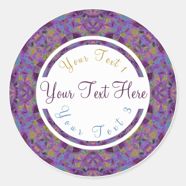 Autumn Purple Fall Green Scrapbook Crafting Craft Classic Round Sticker (Front)