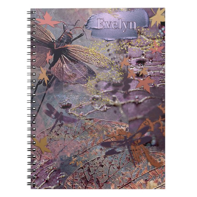 Autumn Purple Fantasy Collage Notebook (Front)