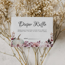  Autumn  Purple Flowers Pumpkin Diaper Raffle