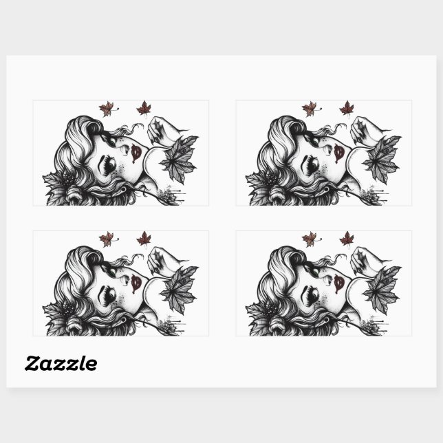 Autumn Queen Rectangular Sticker (Sheet)