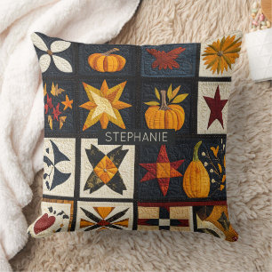 Autumn Quilt Block Pattern   Rustic Harvest Cushion