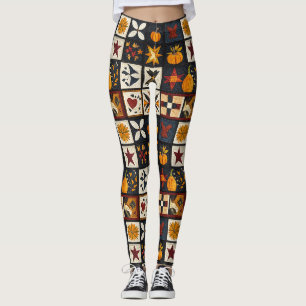 Autumn Quilt Block Pattern   Rustic Harvest Leggings