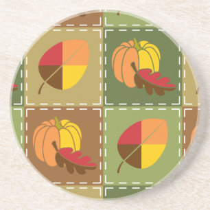 Autumn Quilt Sandstone Coaster