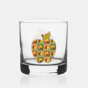 Autumn Quilt Whiskey Glass