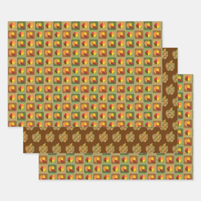 Autumn Quilt Wrapping Paper Set (Set)
