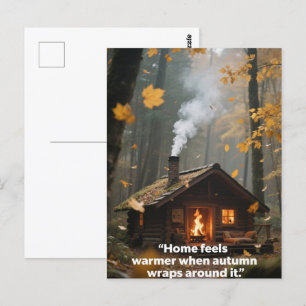 Autumn Quotes Forest Trees Leaves Ways  Postcard