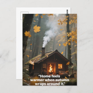 Autumn Quotes Forest Trees Leaves Ways  Postcard