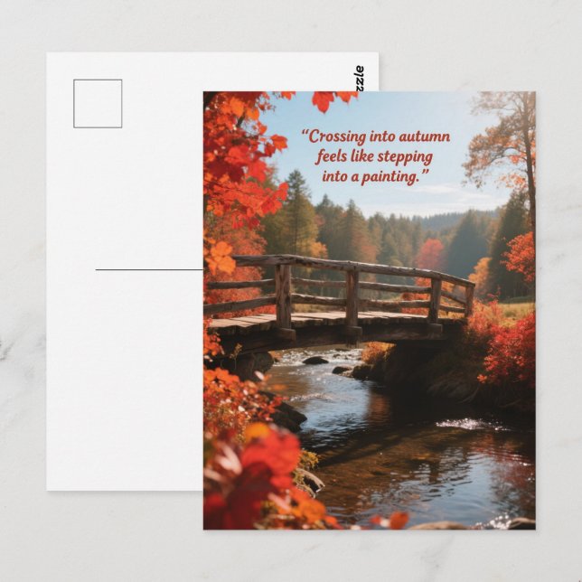 Autumn Quotes Forest Trees Leaves Ways  Postcard (Front/Back)
