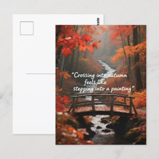 Autumn Quotes Forest Trees Leaves Ways  Postcard