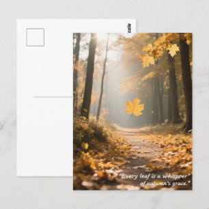 Autumn Quotes Forest Trees Leaves Ways  Postcard