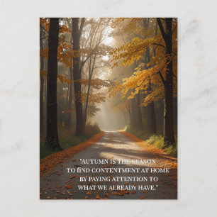 Autumn Quotes Forest Trees Leaves Ways Postcard