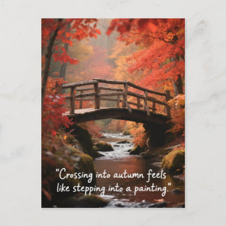Autumn Quotes Forest Trees Leaves Ways  Postcard