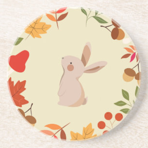 Autumn rabbit coaster