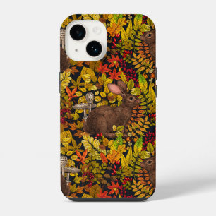 Autumn Rabbit on black iPhone 14 Case