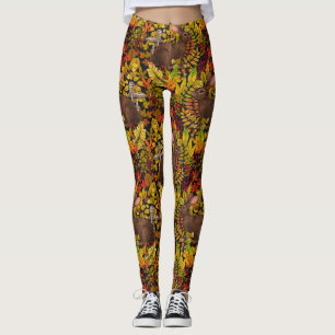 Autumn Rabbit on black Leggings