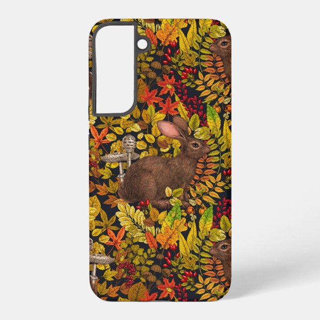 Autumn Rabbit on black Samsung Galaxy S22+ Case (Back)