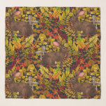 Autumn Rabbit on black Scarf<br><div class="desc">Hand-painted cute rabbit and autumn flora.</div>