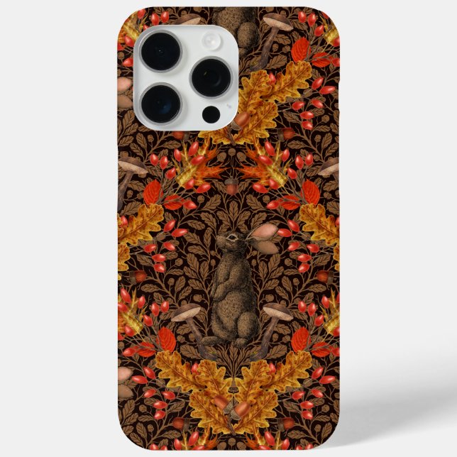 Autumn rabbit on brown Case-Mate iPhone case (Back)