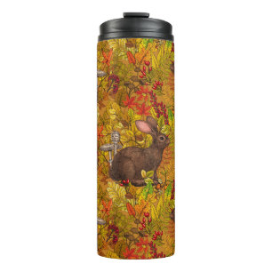 Autumn Rabbit on ochre Thermal Tumbler