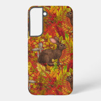 Autumn Rabbit on red