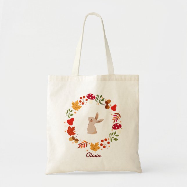 Autumn Rabbit Tote Bag (Front)