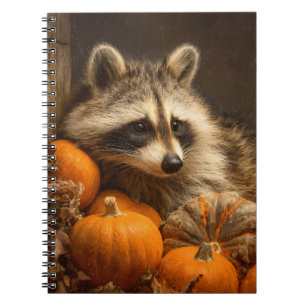 Autumn Raccoon Cozy Pumpkin Harvest Art Notebook