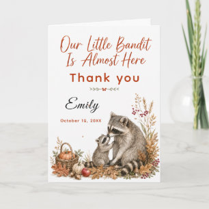 Autumn Racoon Baby Shower Thank You Card