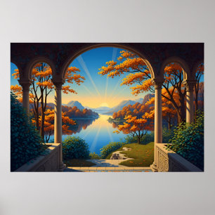 Autumn Radiance Beyond the Arch Poster