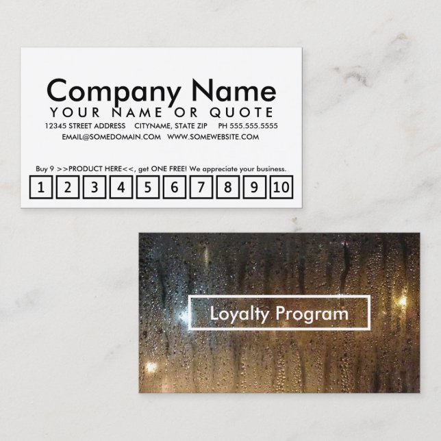 autumn rain loyalty program card (Front/Back)
