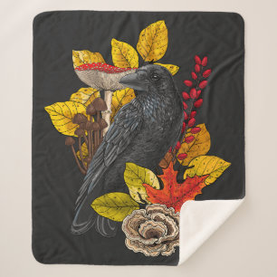 Autumn raven 2 sherpa blanket