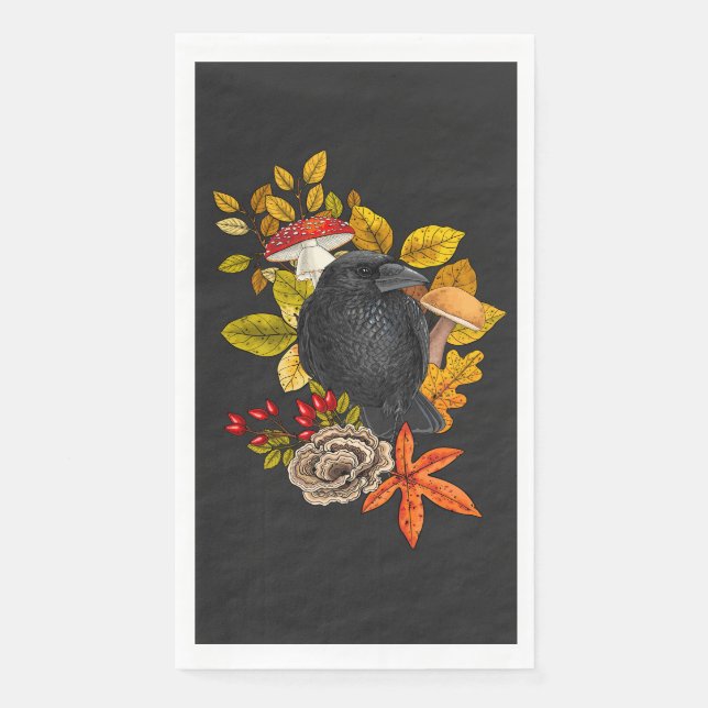 Autumn raven napkin (Front)