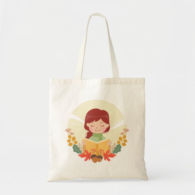 Autumn Reader Tote Bag (Front)