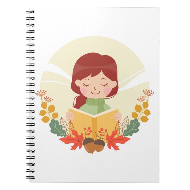 Autumn Reader Tote Bag Notebook (Front)