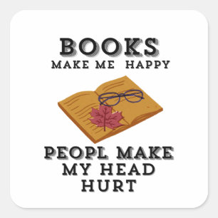Autumn Reading Retreat Books Make Me Happy Square Sticker