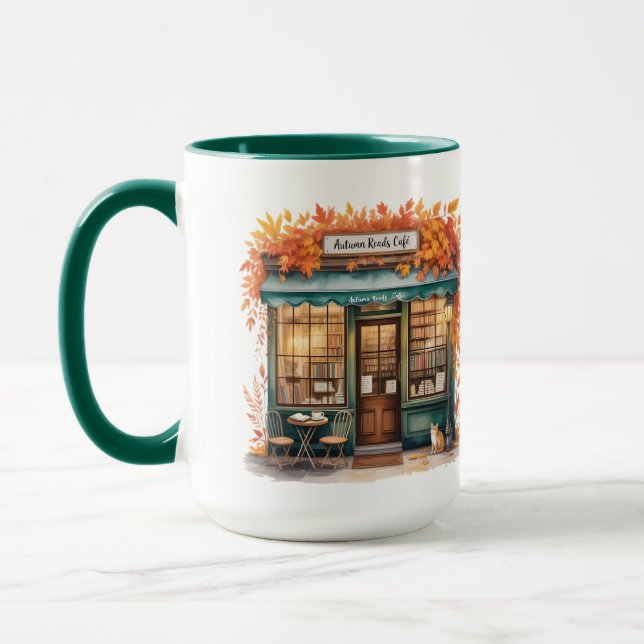 Autumn Reads Café MUG — Fall Bookstore  (Left)