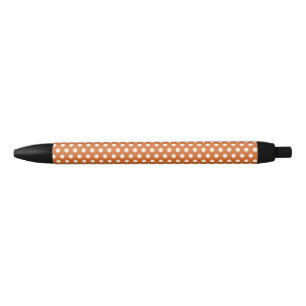 Autumn Red and White Polka Dot Black Ink Pen